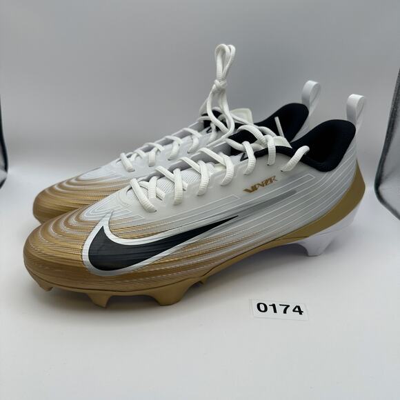 NIKE Men\'s 12 Vapor Speed 3 White/Gold Football Cleats FB3303-103 main image 5